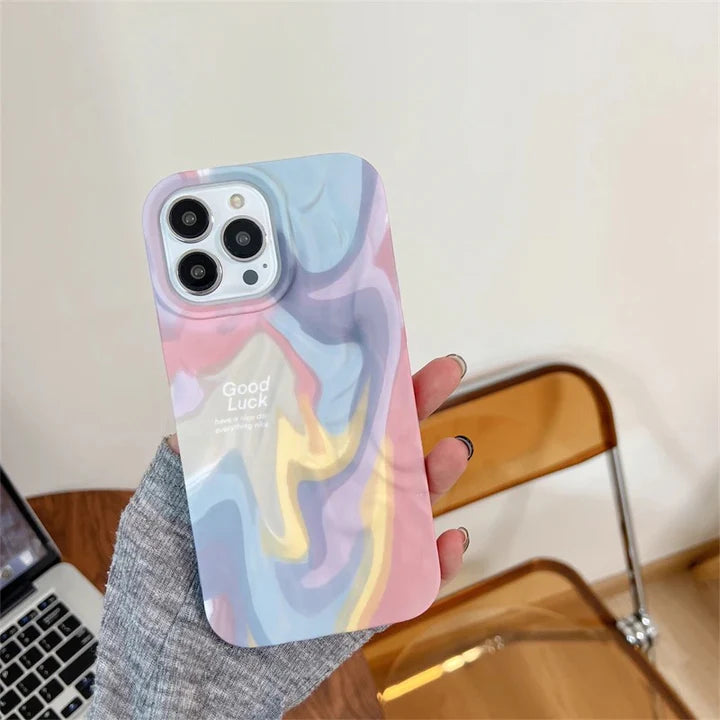Oil Painting 3D Wrinkles Texture Luminous Phone Case