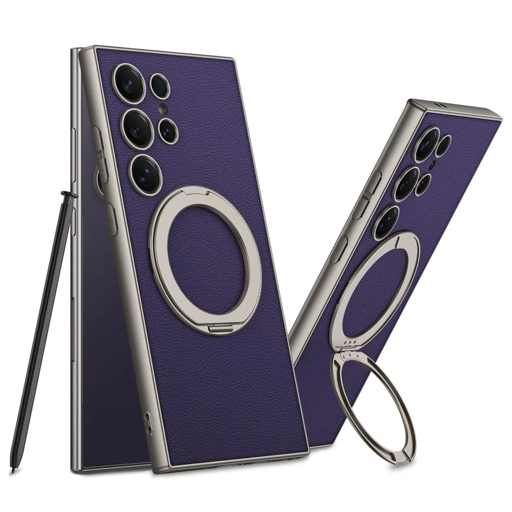GKK 360° Rotatable Ring Stand Leather Case For Samsung