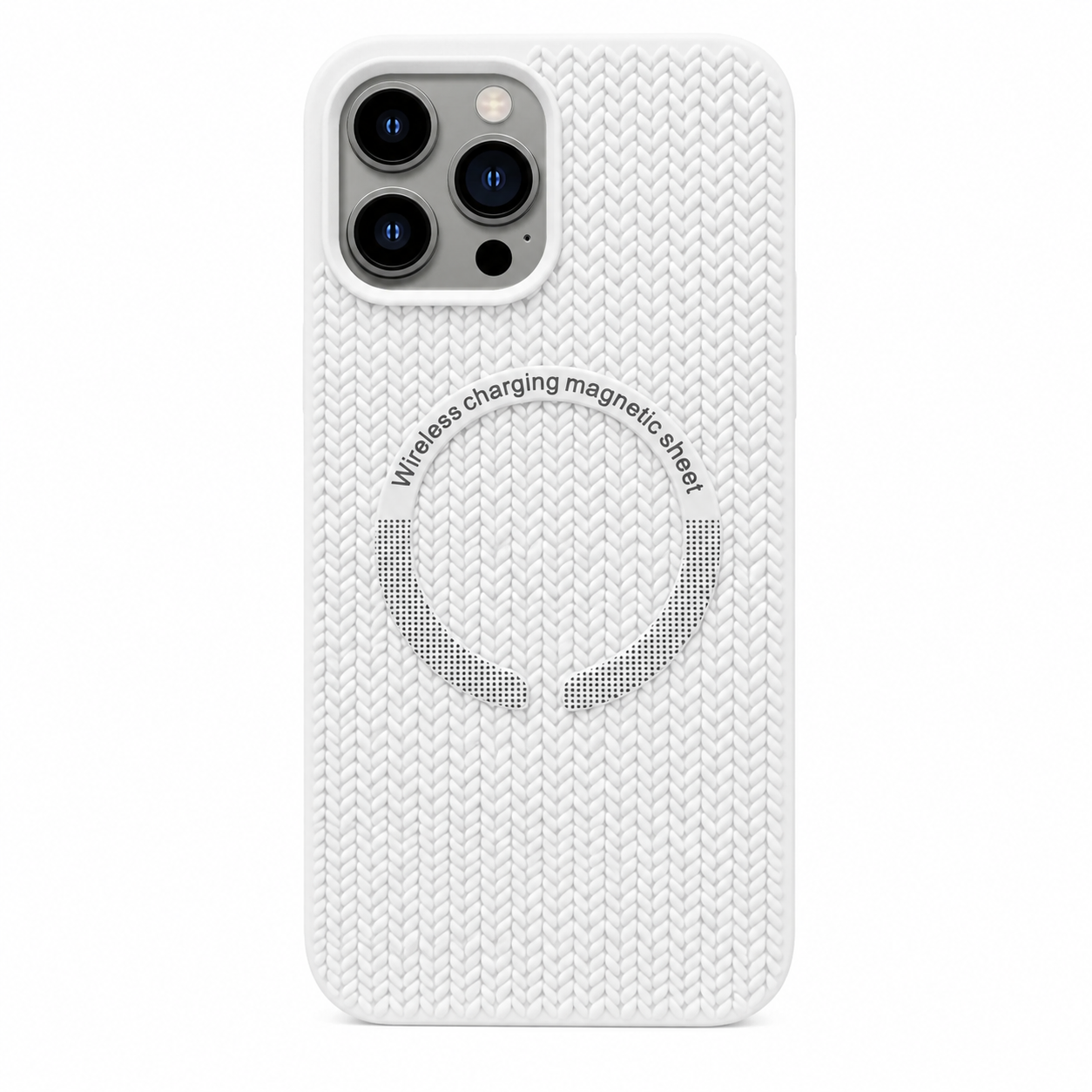 Woven Pattern Magnetic Wireless Charging Hard Silicone