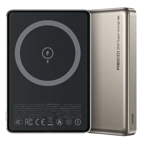 Recci Armor 5000mAh Wireless Power Bank RPB-W20
