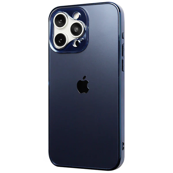 Electroplated Matte Acrylic Lens Design Tempered Glass Case