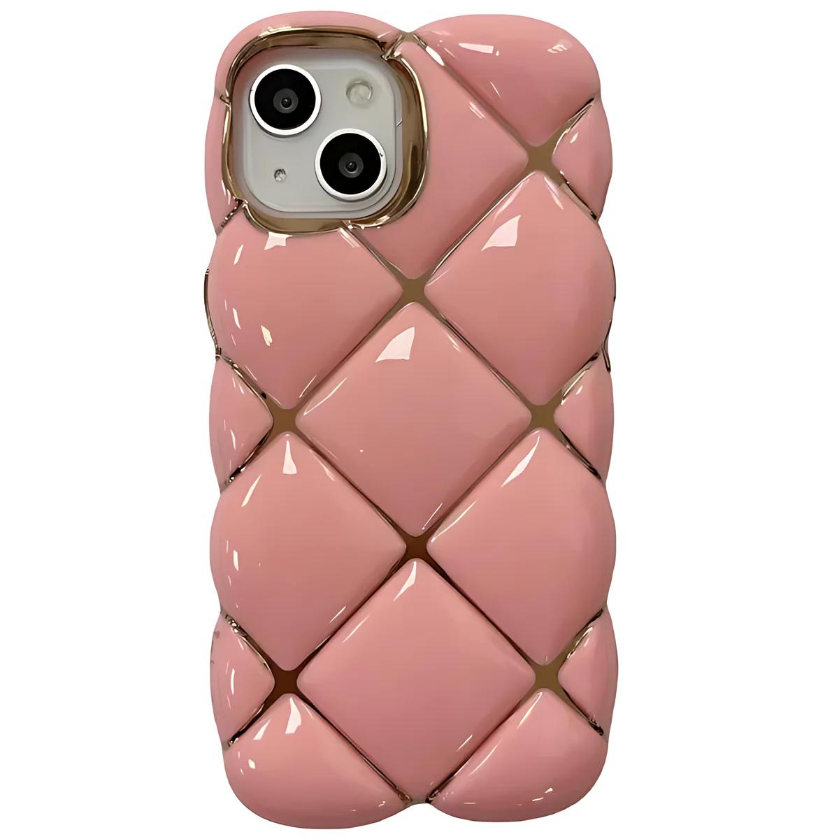 Plating 3D Plaid Diamond Pattern Candy Case