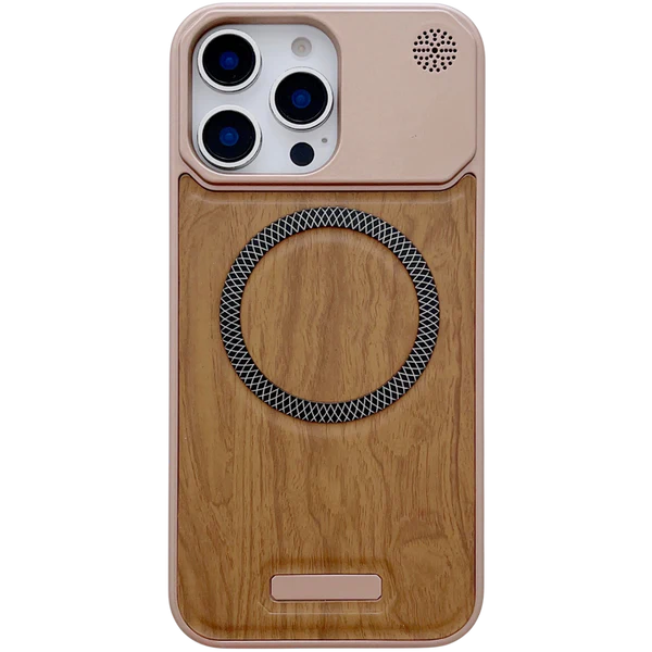 Wood Grain MagSafe with PC Frame Case