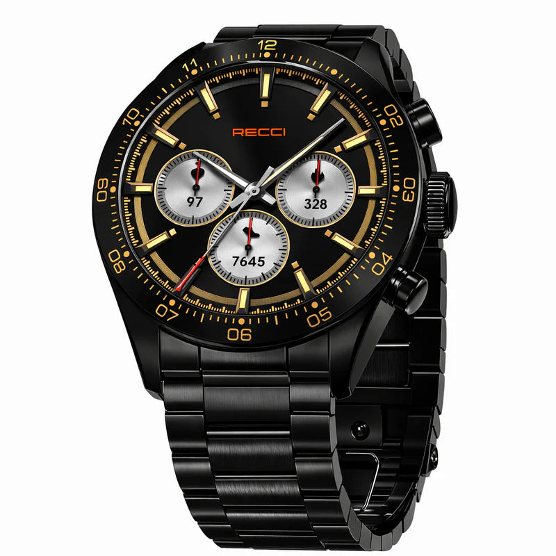 Recci RA43 Smartwatch – 1.32” AMOLED, Stainless Steel, Round Display