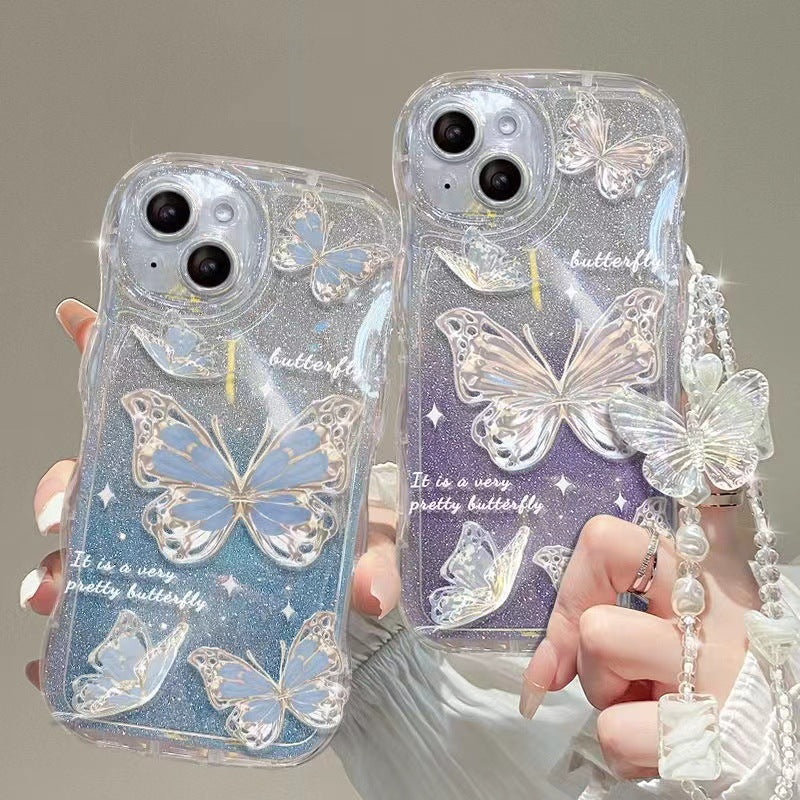 Luxury Butterfly Glitter Clear TPU Soft Phone case