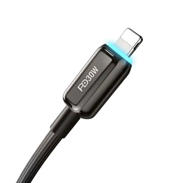 Recci Lamp Display Type-C to Lightning 30W Fast Charging Cable