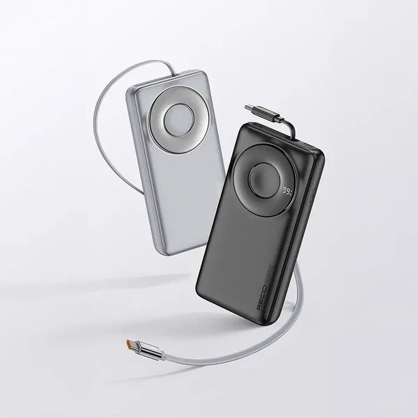 Recci 20000mAh 65W Fast Charging Power Bank with Dual Type-C Cable