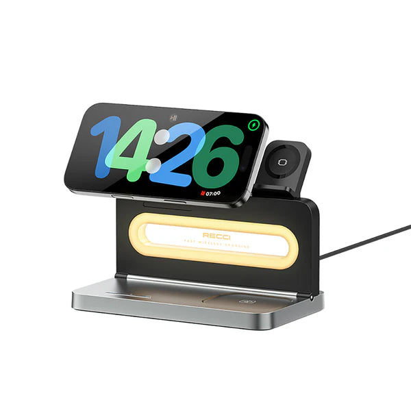 Recci 4-in-1 Wireless Charging Stand with Ambient Light